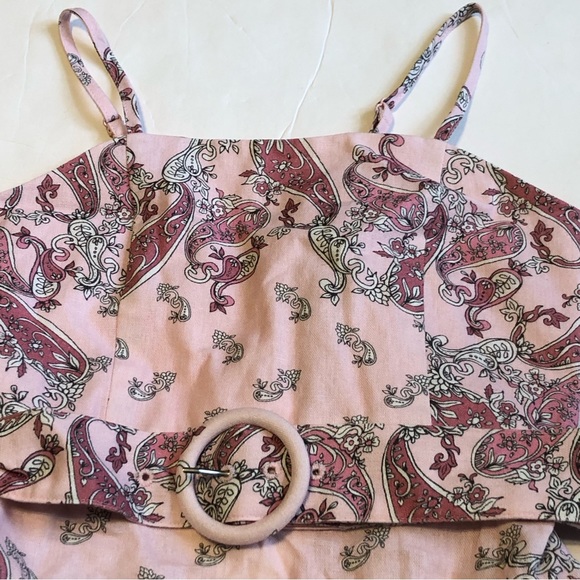 Kenja Bardot Mini Dress in Retro Paisley Pink main image 1